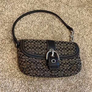 Coach Black and Gray Signature Clutch